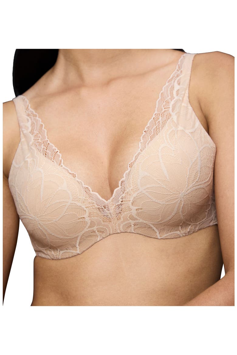Body MakeUp Illusion Lace Demi Bra, Alternate, color, Nude Beige