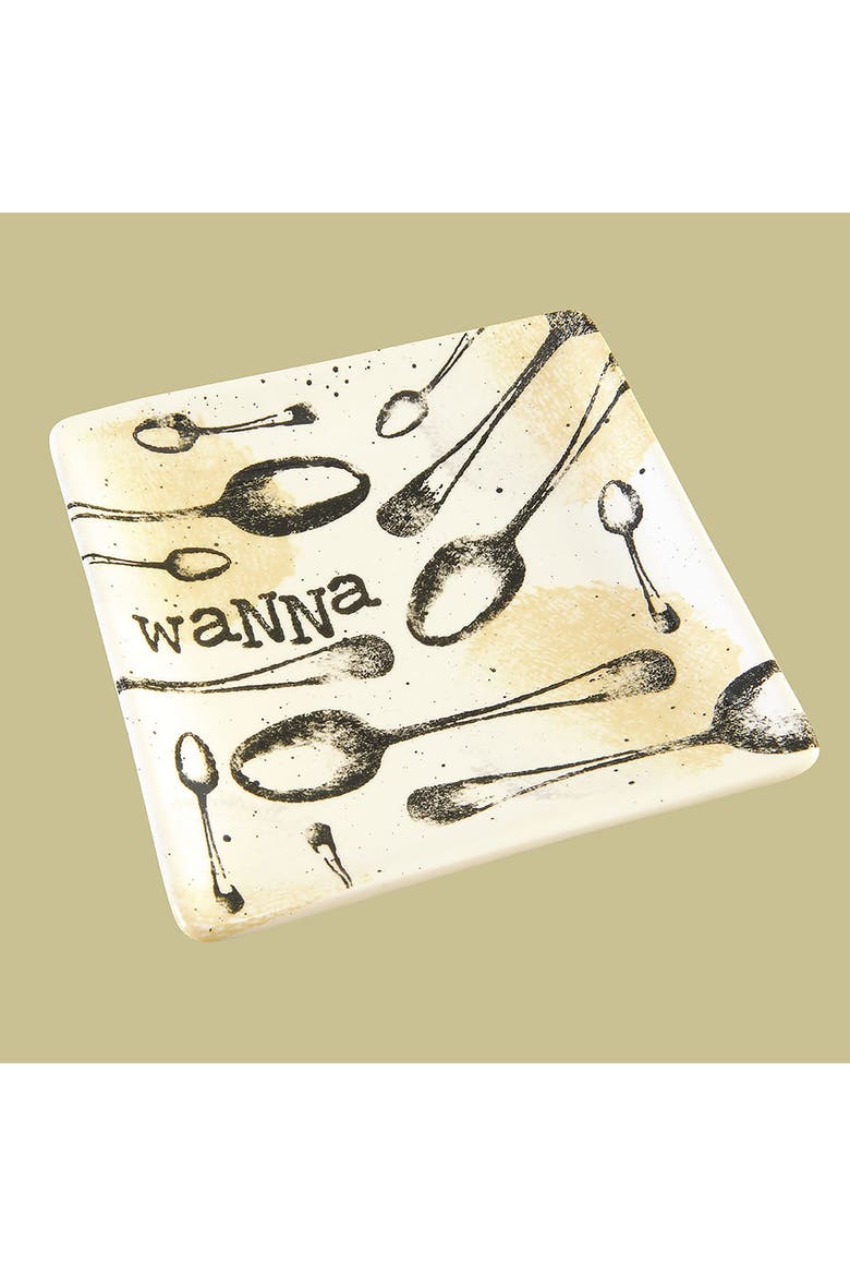 Wanna Spoon Funny Plate, Main, color, White