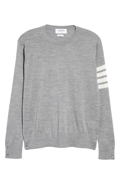 Thom Browne 4-bar Merino Wool Sweater In Gray