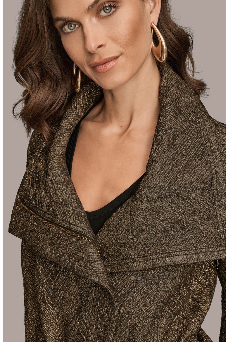 Metallic Jacquard Jacket, Alternate, color, BLACK/ GOLD
