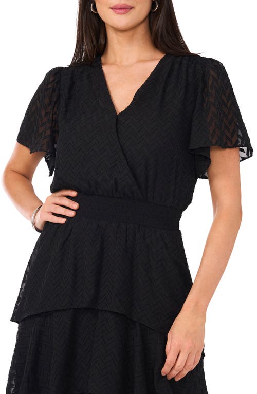 VINCE CAMUTO VINCE CAMUTO FOUR TIERED FLUTTER SLEEVE CHIFFON MIDI DRESS 