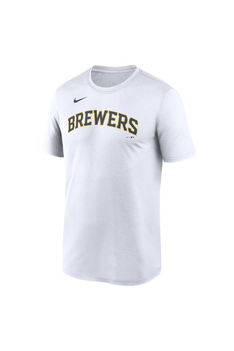 Men's Nike White Milwaukee Brewers New Legend Wordmark Dri-FIT T-Shirt, Alternate, color, White