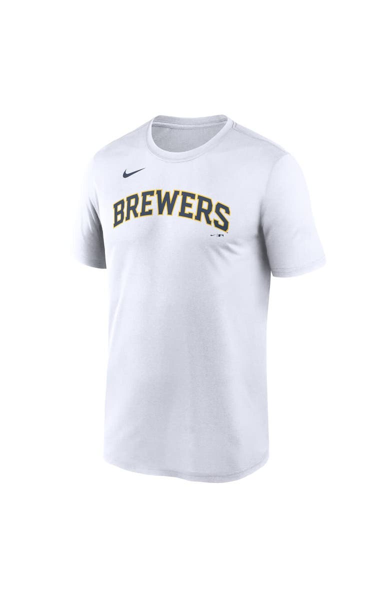 Nike Men's Nike White Milwaukee Brewers New Legend Wordmark Dri-FIT T-Shirt, Alternate, color, White