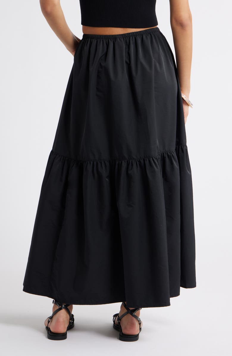Open Edit Tiered Maxi Skirt, Alternate, color, Black