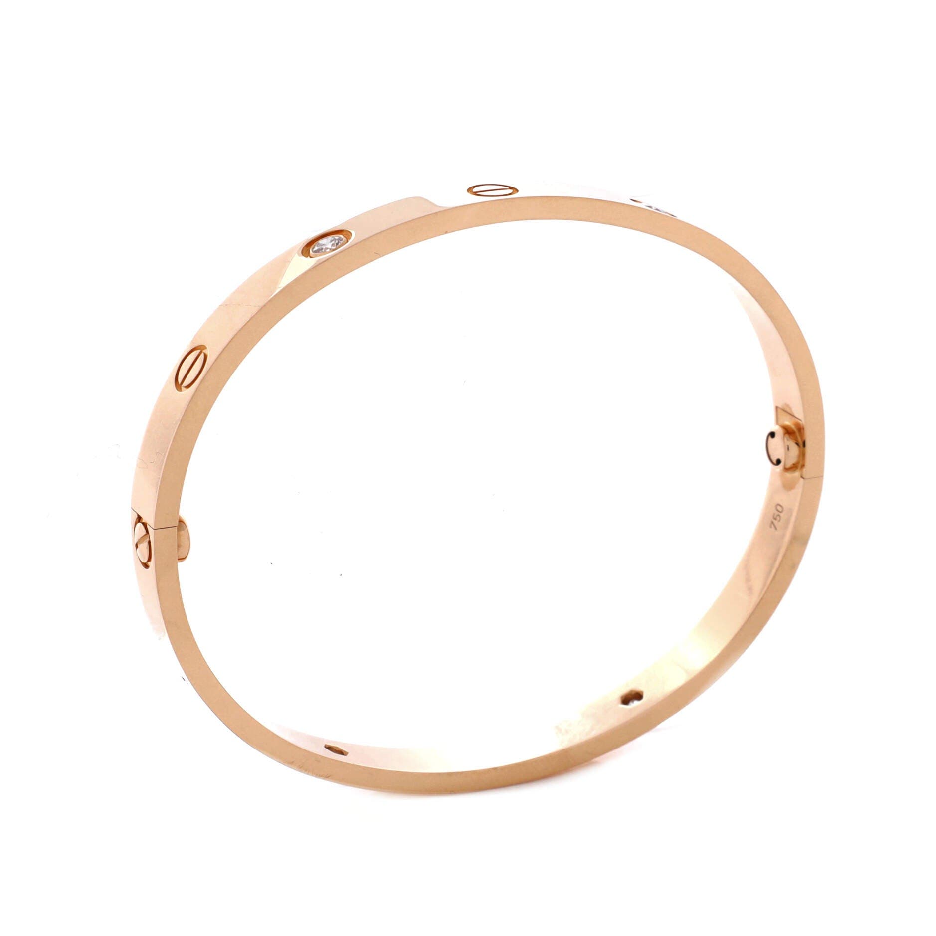 Love 4 Diamond Bracelet 18K Rose Gold with Diamonds, Alternate, color, Metallic Gold