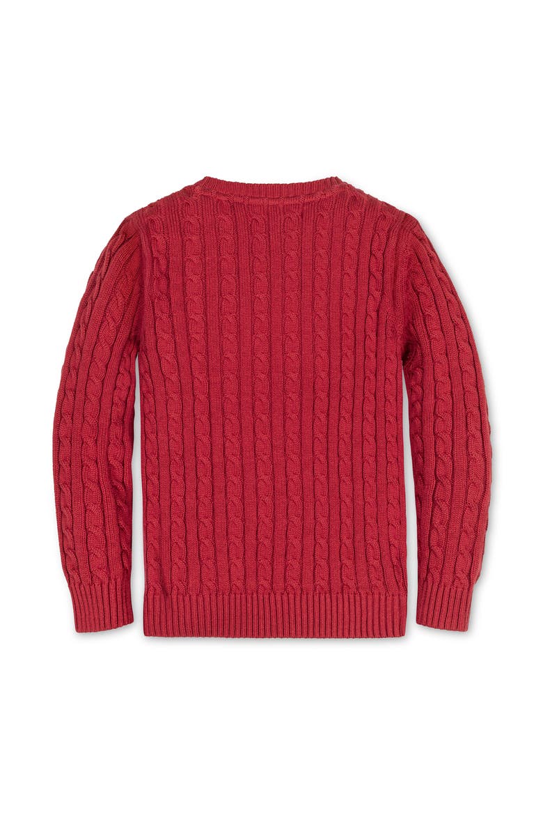 Kids' Organic Cable Crewneck Pullover Sweater, Alternate, color, Red Cable