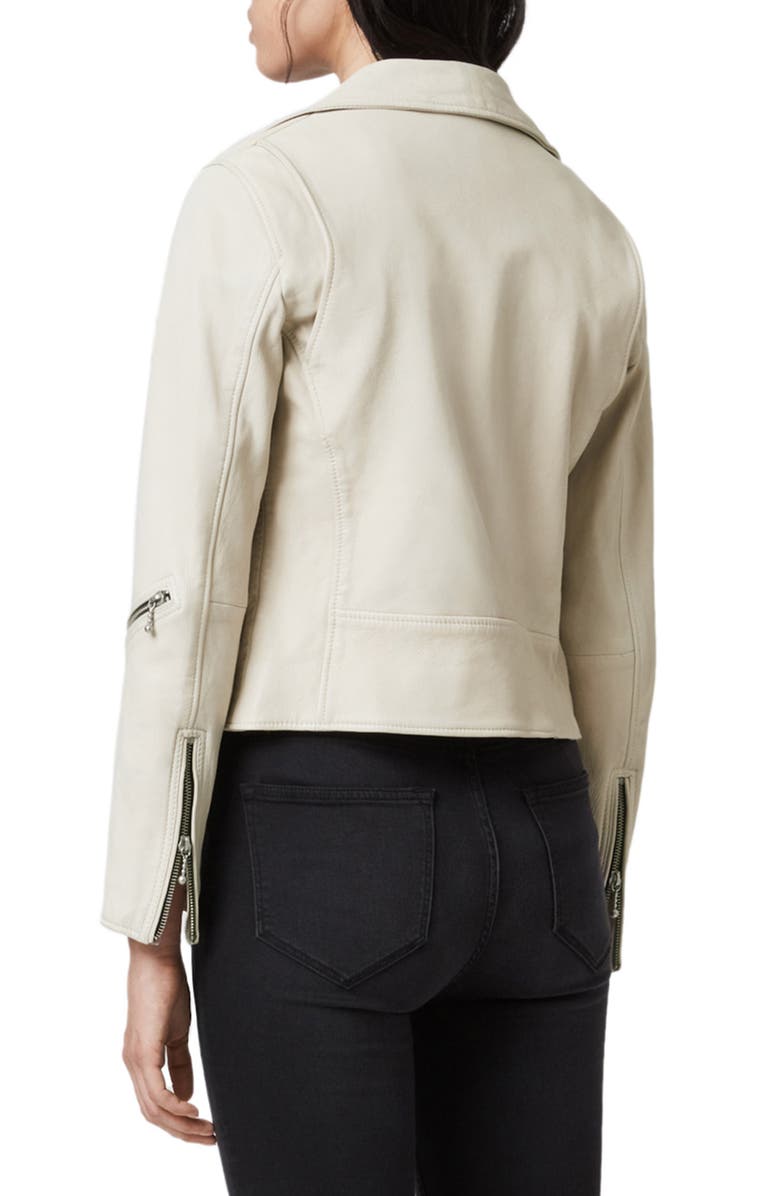 AllSaints Riley Leather Moto Jacket, Alternate, color, 