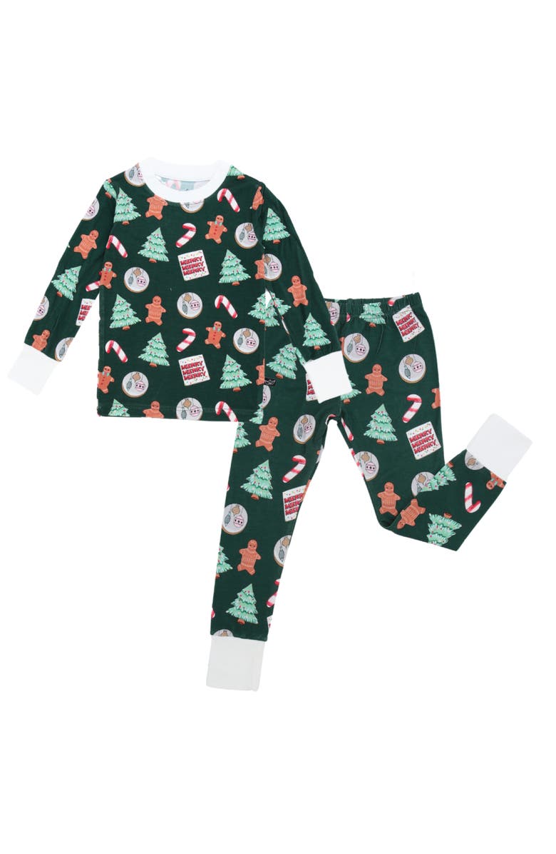 Peregrine Kidswear Evergreen Cookies Fitted Two-Piece Pajamas, Main, color,