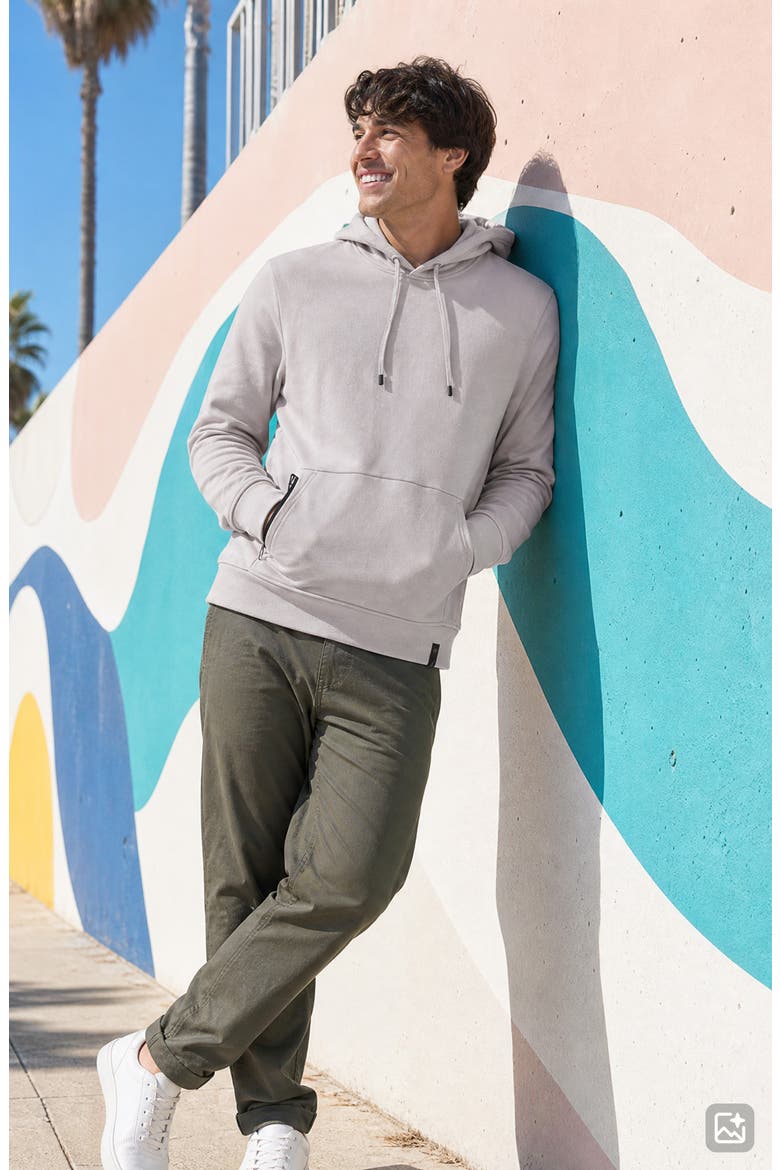 Zipper Pocket Hoodie, Alternate, color, PEBBLE