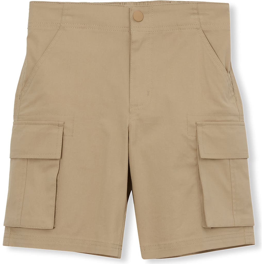 Lands' End Boys Stretch Canvas Utility Cargo Shorts In British Khaki