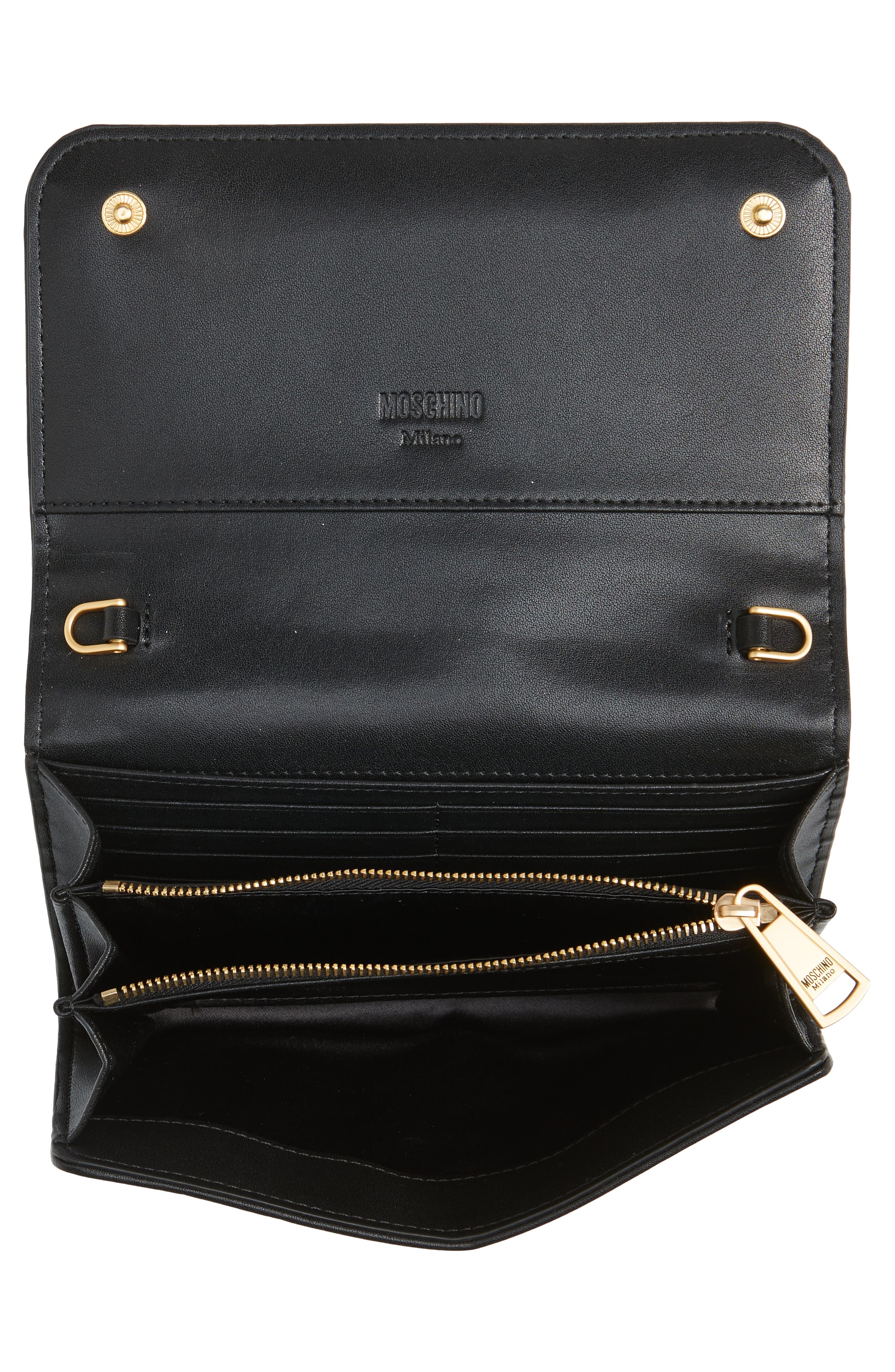 Moschino Logo Belt Stripe Nylon Shoulder Bag, Alternate, color, 