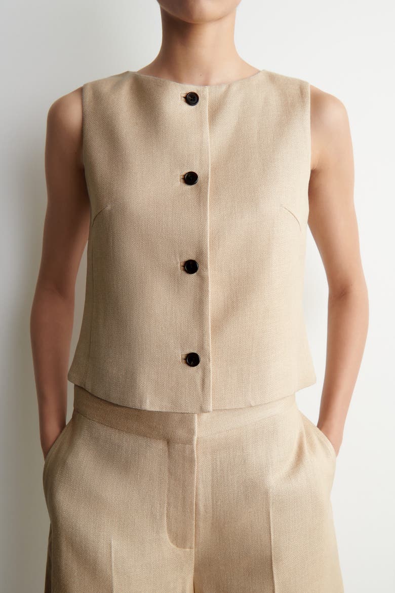 Tailored Vest, Alternate, color, BEIGE