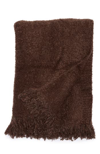 Honeydew Bouclé Knit Throw Blanket In Brown