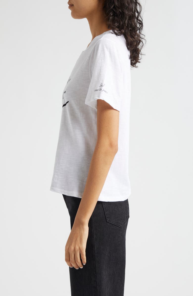 Cinq à Sept Oui Oui Shrunken Cotton T-Shirt, Alternate, color, White/ Black