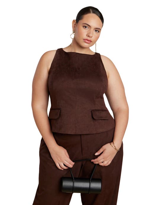 Faux Suede Flap Top (Plus Available)