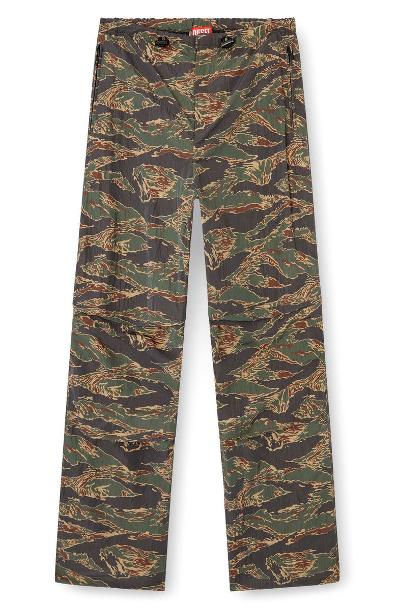DIESEL<sup>®</sup> P-Anic Camo Nylon Drawstring Pants, Alternate, color, Olive/ Green