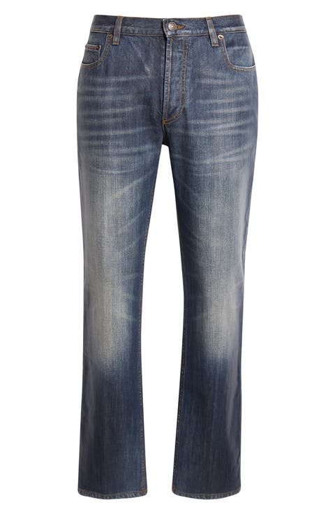 Randolph Coated Slim Fit Jeans (Mid Blue)