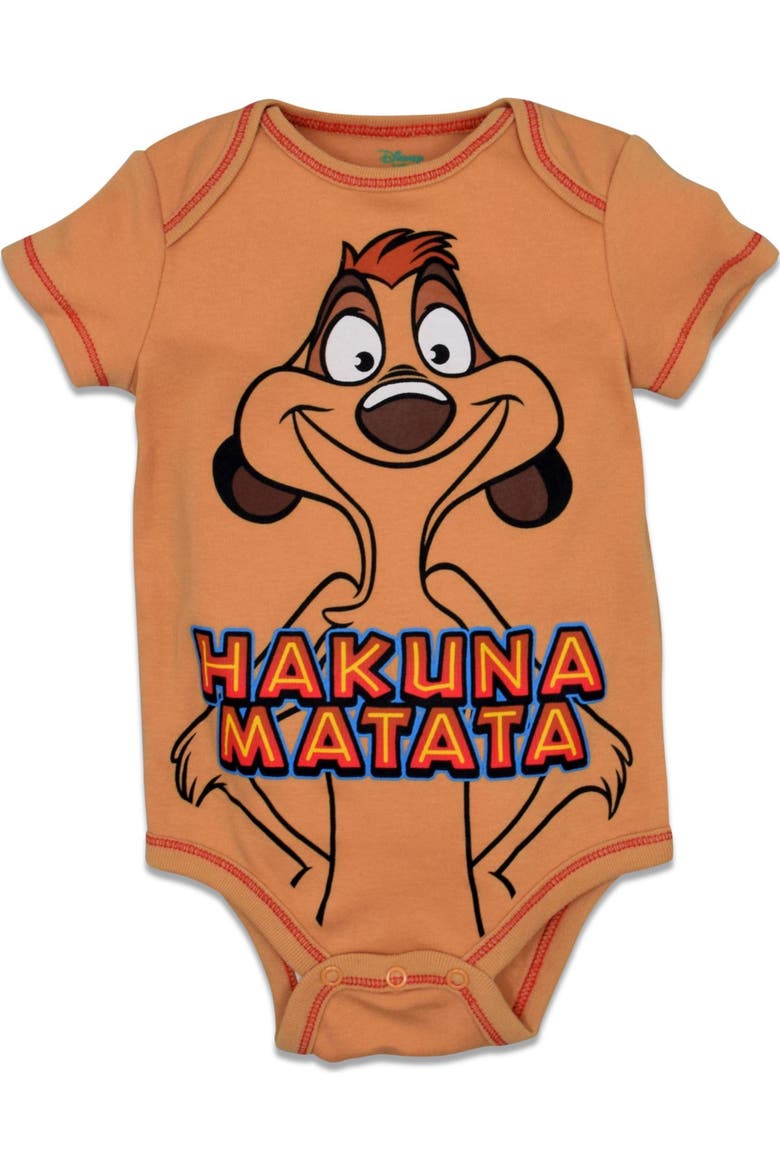 Lion King Boys' 5-Pack Short Sleeve Bodysuits, Alternate, color, Lion King Warm Multi