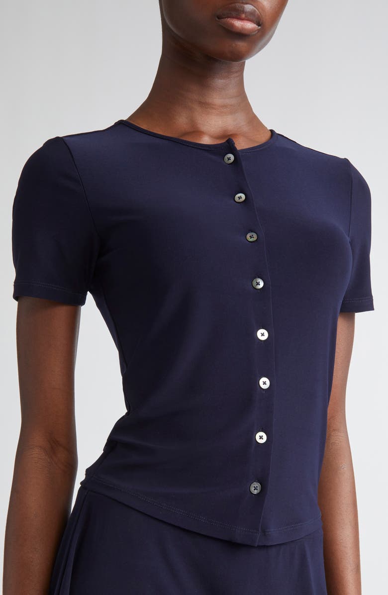 Sandy Liang Ella Jersey Top, Alternate, color, Navy