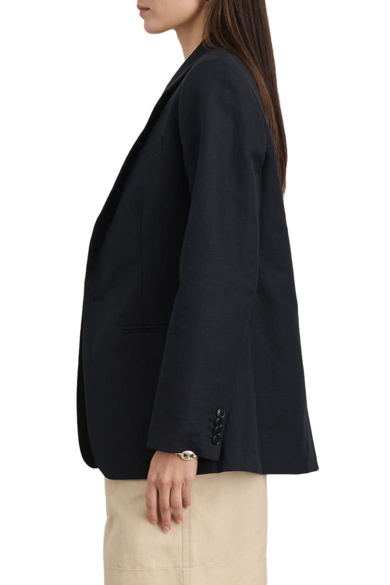 Soho Linen & Cotton Blazer, Alternate, color, BLACK