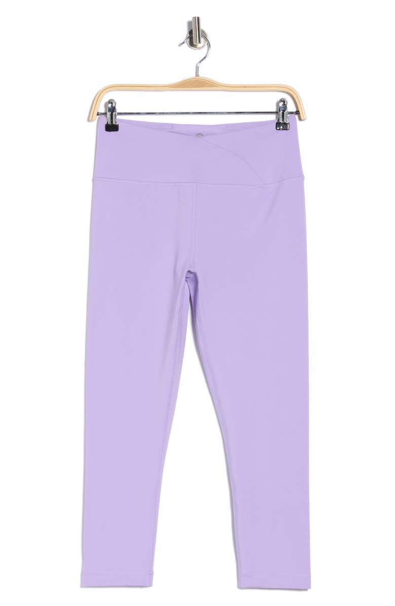 90 DEGREE BY REFLEX Lana Interlock Crossover High Rise Leggings, Main, color, Desert Bloom