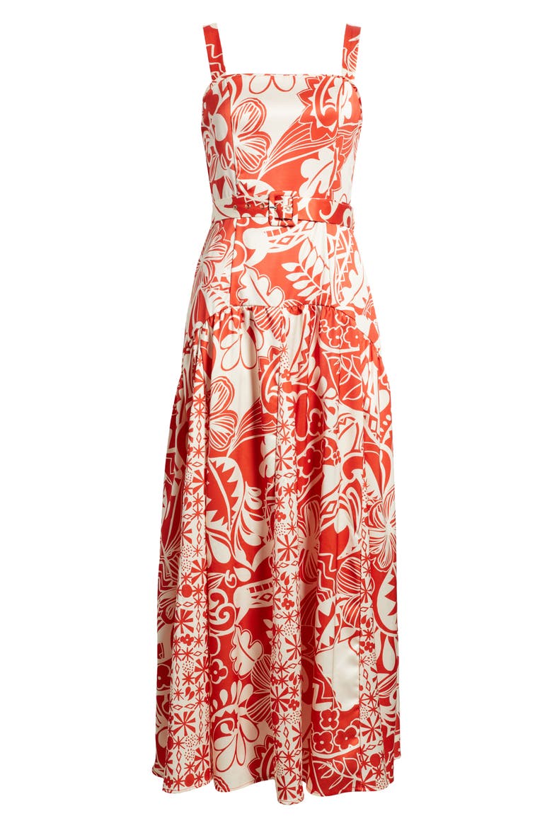 Nenette Floral Maxi Dress, Alternate, color, RED MULTI
