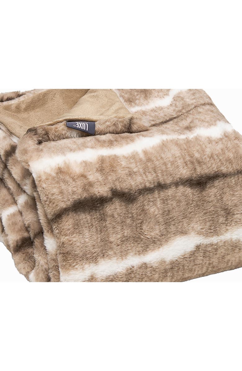 LUXE Faux Fur Throw - 50" x 60" - Beige Rabbit, Alternate, color, Dayton Beige Rabbit