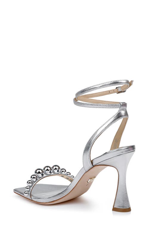 Badgley Mischka Cailey Ankle Strap Metallic Sandal In Silver