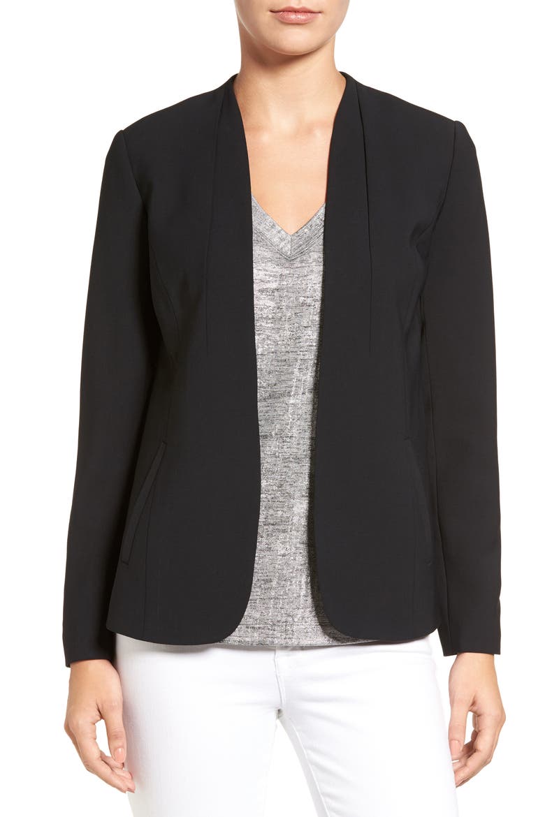 Pleat Back Jacket, Main, color, BLACK