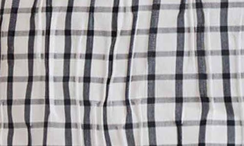 Foxcroft Carolina Crinkled Gingham Cotton Blend Shirt Jacket In White/black