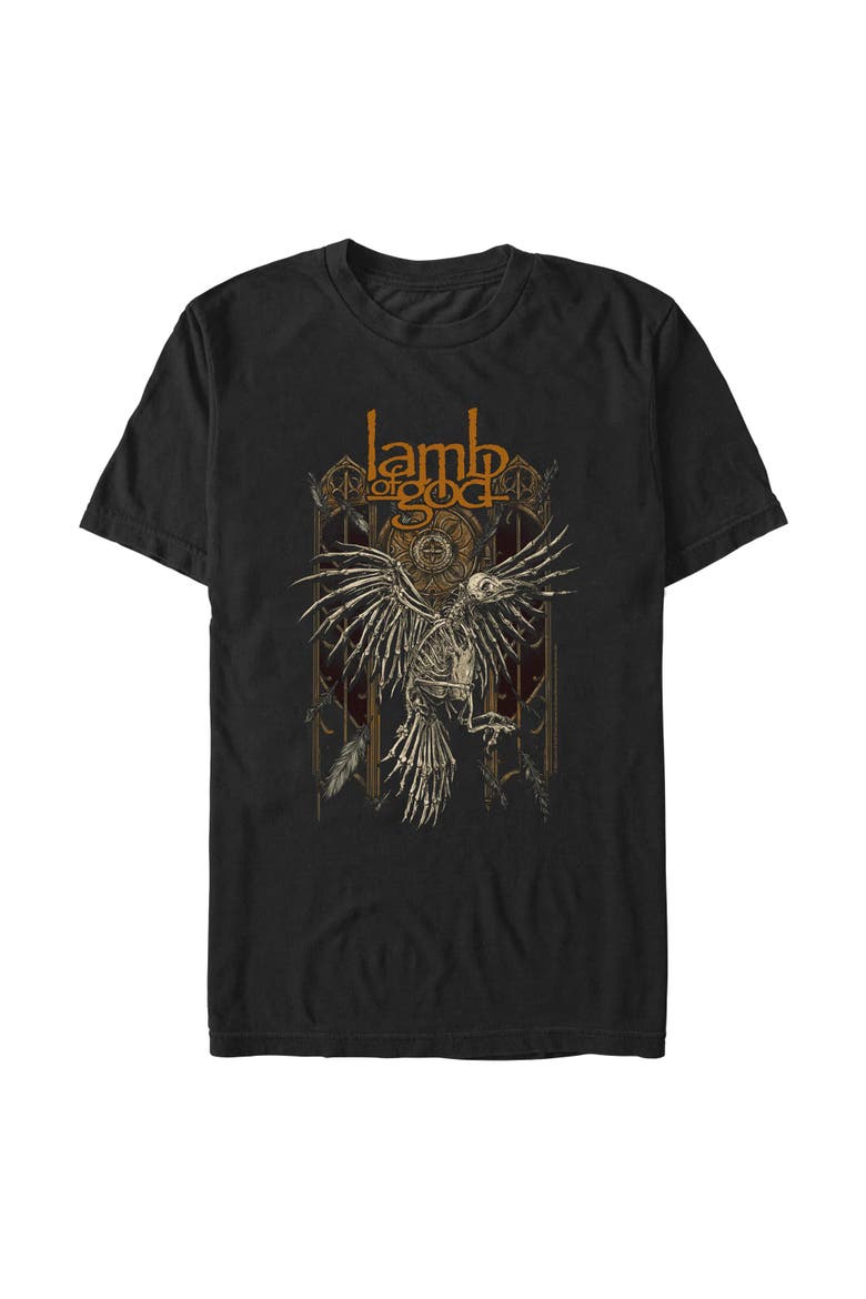Men's Lamb of God The Raven Skeleton  Graphic T-Shirt, Main, color, Black