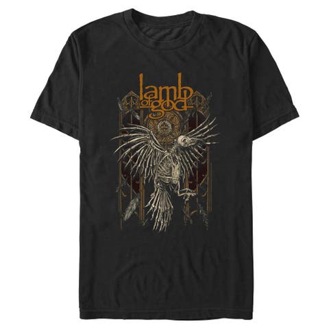 Men's Lamb of God The Raven Skeleton  Graphic T-Shirt
