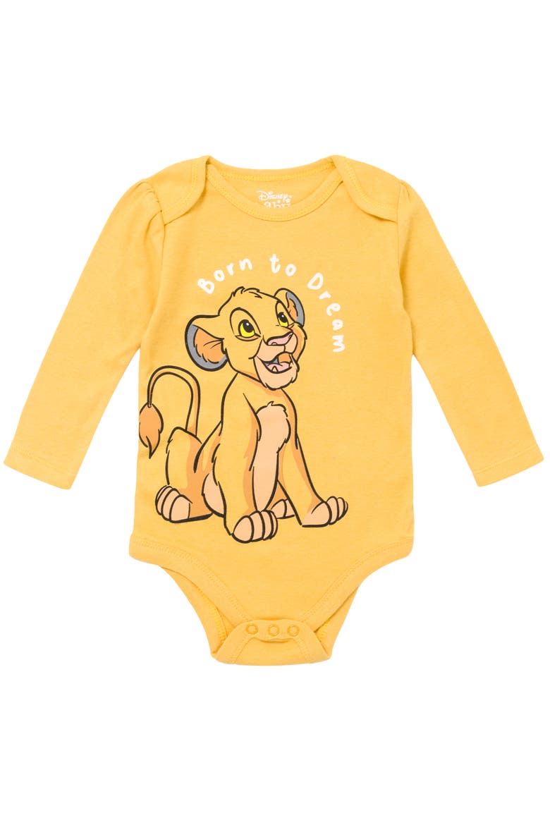 Lion King 5-Pack Long Sleeve Bodysuits, Alternate, color, Simba Nala Pink Multi
