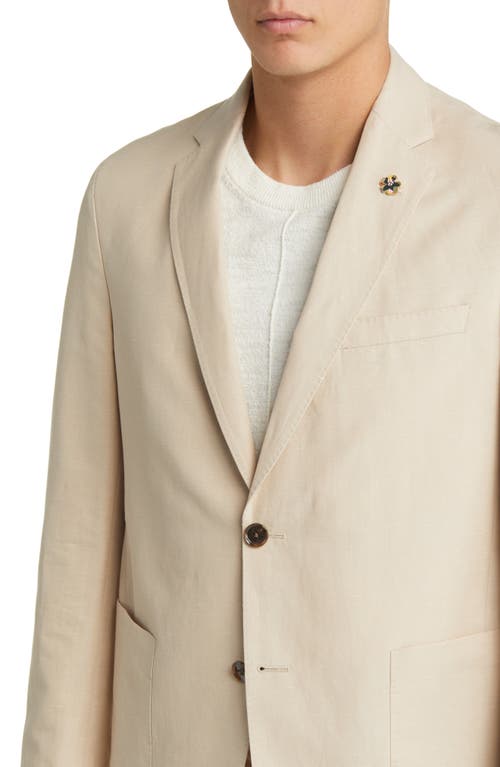 Ted Baker London Tampa Slim Fit Linen & Cotton Sport Coat In Tan
