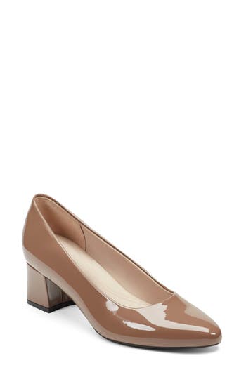 Easy Spirit Nicole Almond Toe Pump In Brown