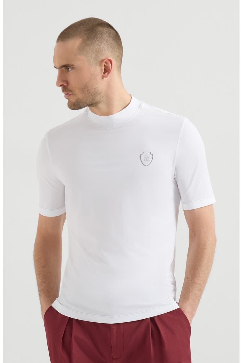 Piqué T-shirt with logo, Main, color, White