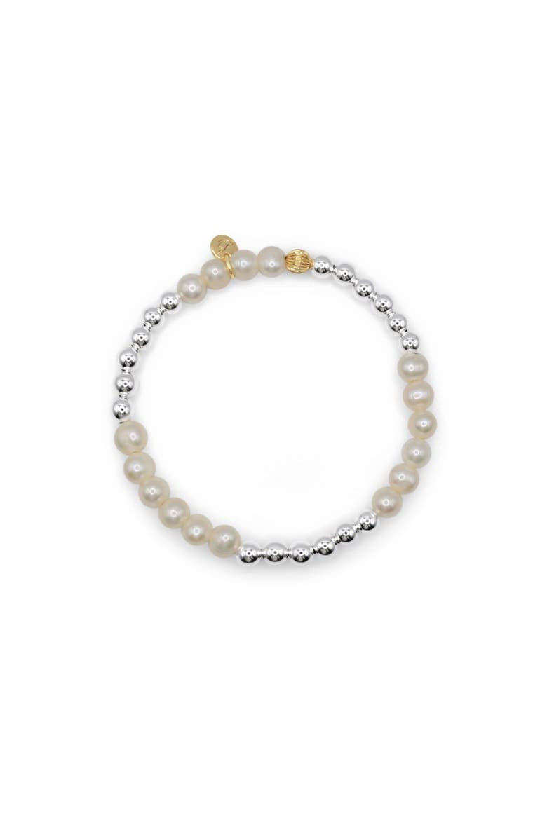 Sloane Sterling Silver and Fresh Water Pearl Bracelet, Alternate, color, Silver