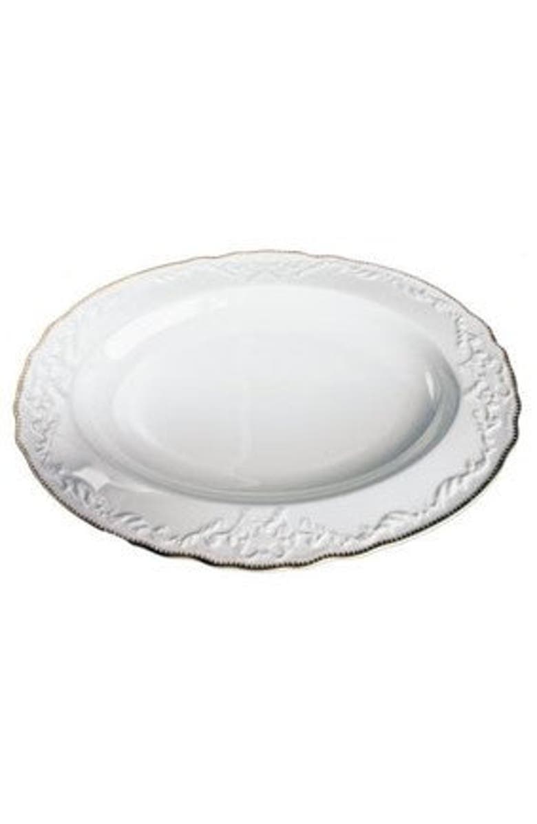 Anna Weatherley Simply Anna Oval Platter, Main, color, White/Gold