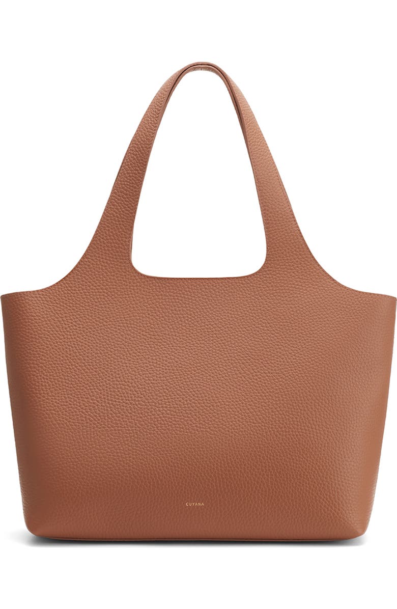 Cuyana System 13-Inch Laptop Leather Tote, Main, color, Caramel