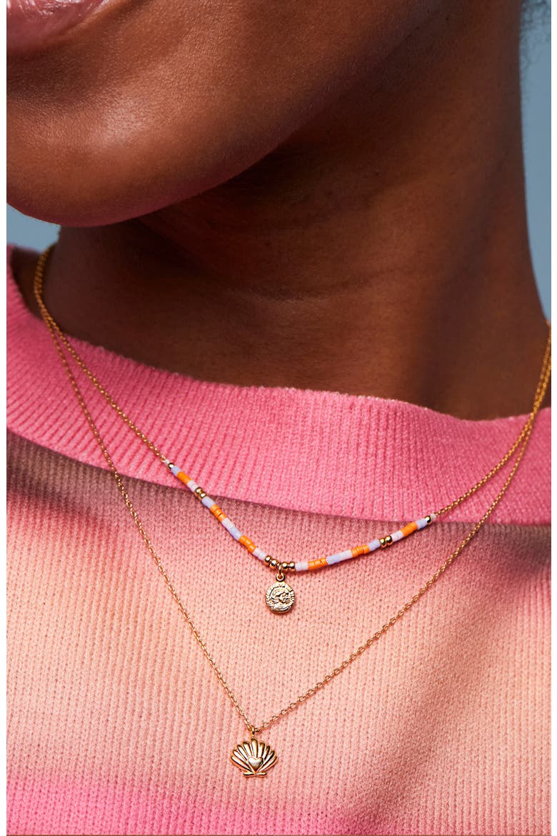 Miyuki Coin Pendant Necklace, Alternate, color, GOLD