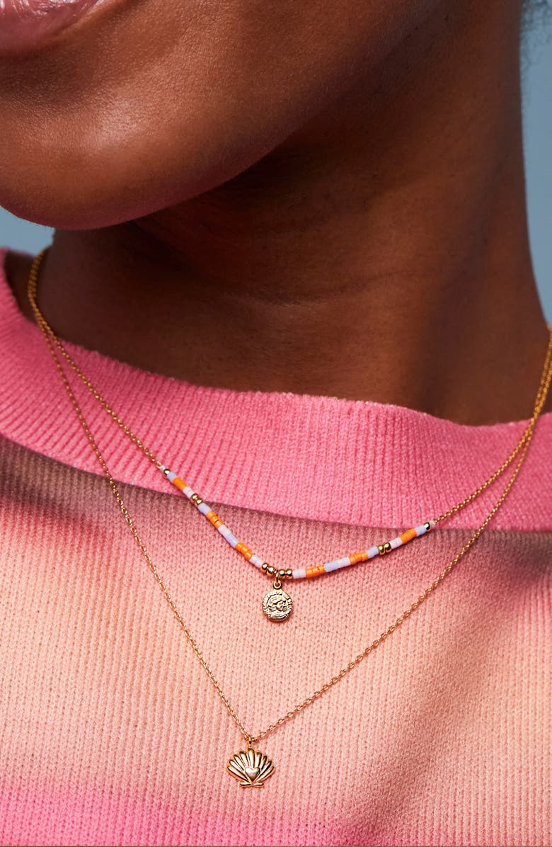 Estella Bartlett Miyuki Coin Pendant Necklace, Alternate, color, Gold