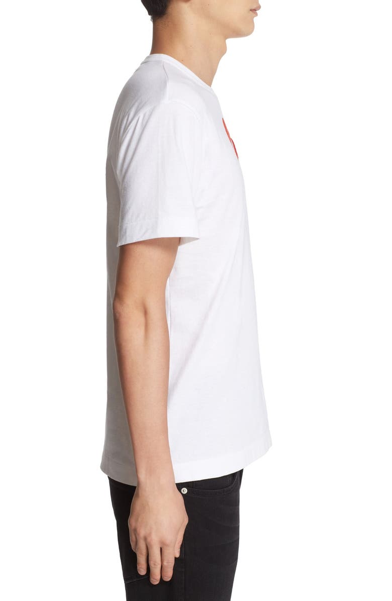 Comme des Garçons PLAY Heart Face Graphic Tee, Alternate, color, White