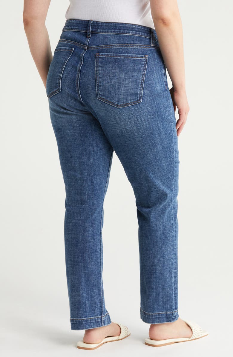 KUT from the Kloth Stevie Split Hem Mid Rise Straight Leg Jeans, Alternate, color, Evaluate