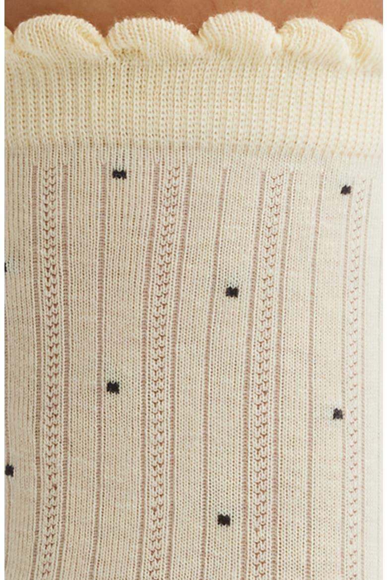 Martinique Cotton Blend Pointelle Crew Socks, Alternate, color, YELLOW
