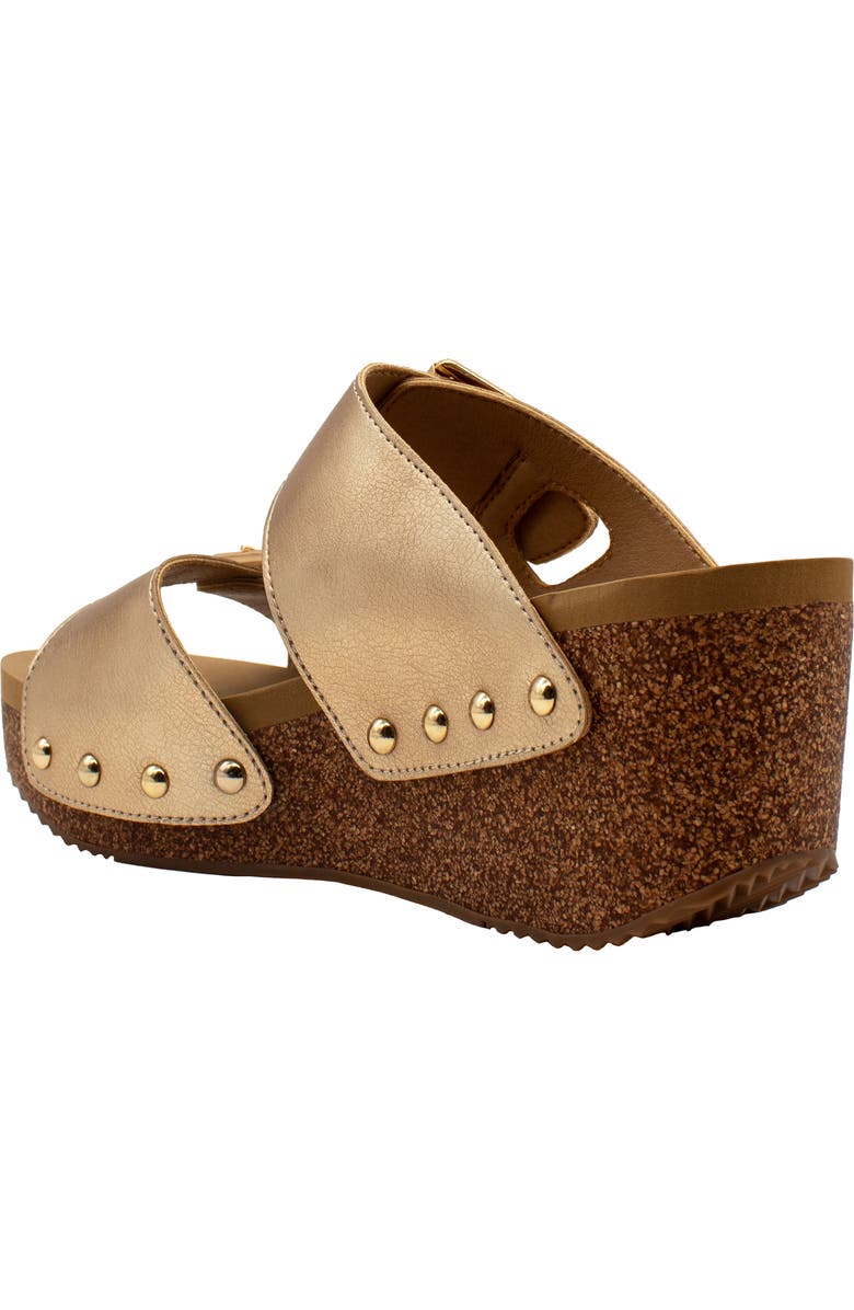 Volatile Gertrude Platform Wedge Slide Sandal, Alternate, color, Gold