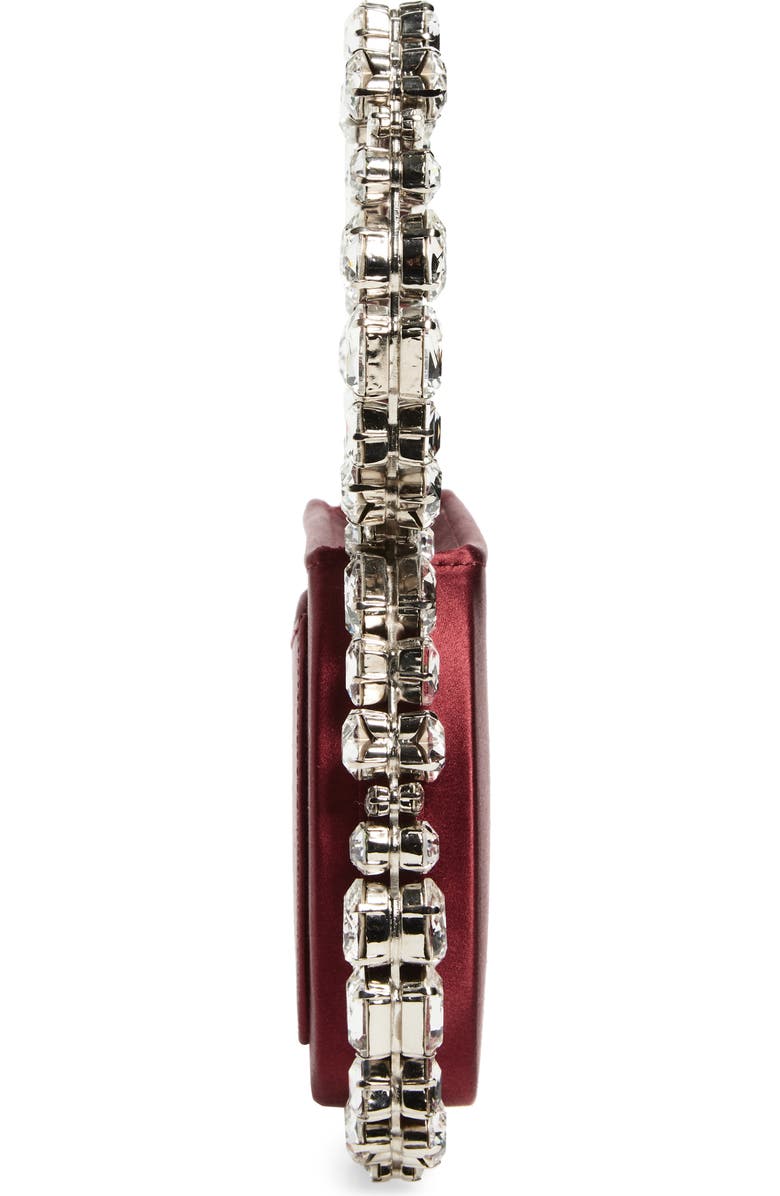 L’alingi Taliya Love Satin Crystal Top Handle Bag, Alternate, color, Burgundy