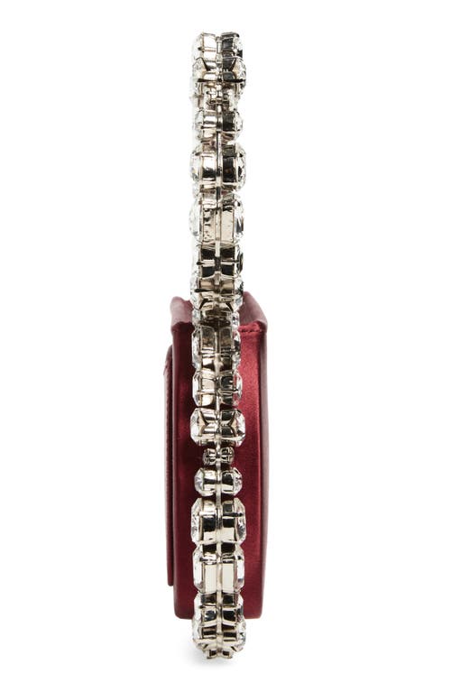 L'alingi Taliya Love Satin Crystal Top Handle Bag In Burgundy