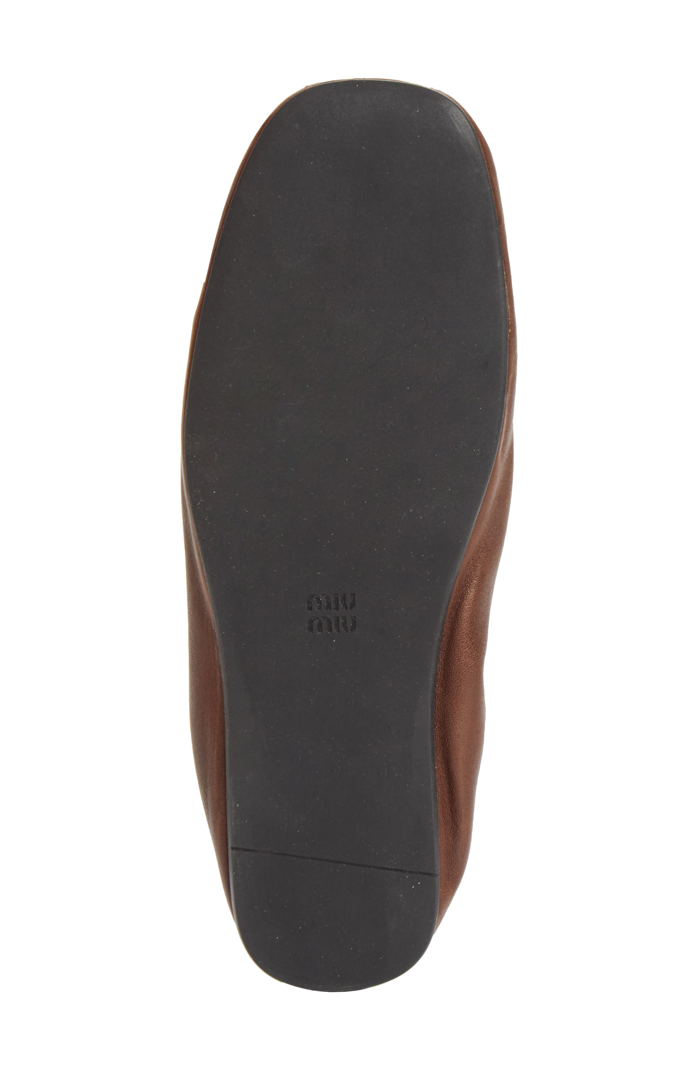 Miu Miu Ruches Leather Loafer, Alternate, color, 