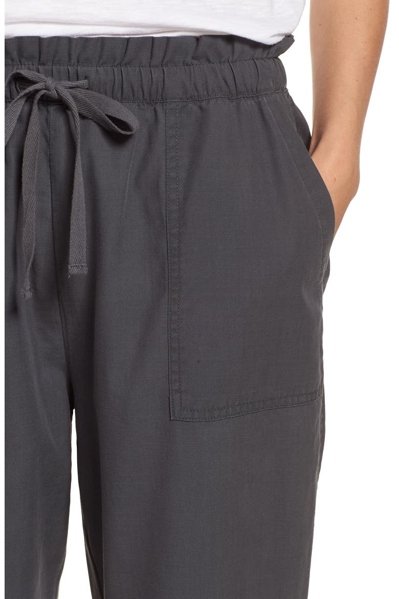 Drawstring Waist Ankle Pants, Alternate, color, GREY EBONY