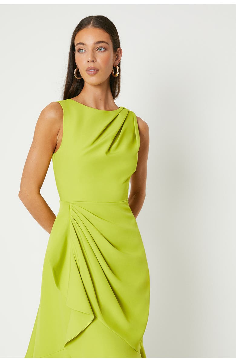 Coast Crepe Ruffle Low Back Dress, Alternate, color, Lime